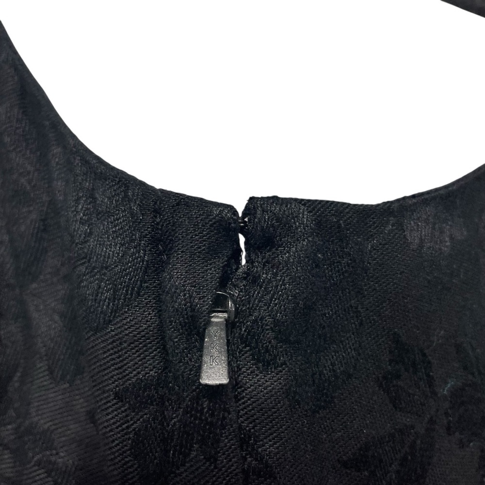 Vintage Sarah Elizabeth 1990s Black Rose Jacquard Sleeveless Rayon Maxi Dress - Picture 5 of 7